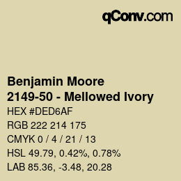 Code couleur: Benjamin Moore - 2149-50 - Mellowed Ivory | qconv.com