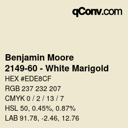Farbcode: Benjamin Moore - 2149-60 - White Marigold | qconv.com