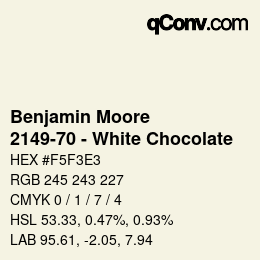 Color code: Benjamin Moore - 2149-70 - White Chocolate | qconv.com