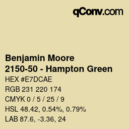 カラーコード: Benjamin Moore - 2150-50 - Hampton Green | qconv.com