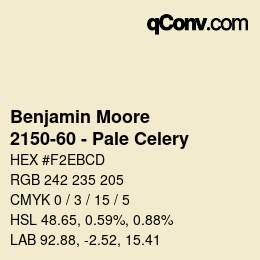 Código de color: Benjamin Moore - 2150-60 - Pale Celery | qconv.com