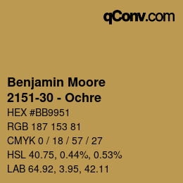 Color code: Benjamin Moore - 2151-30 - Ochre | qconv.com