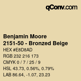 Farbcode: Benjamin Moore - 2151-50 - Bronzed Beige | qconv.com