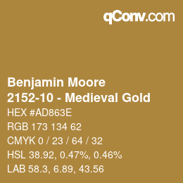 Color code: Benjamin Moore - 2152-10 - Medieval Gold | qconv.com