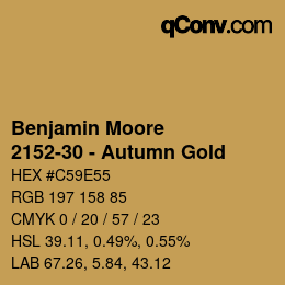 Código de color: Benjamin Moore - 2152-30 - Autumn Gold | qconv.com