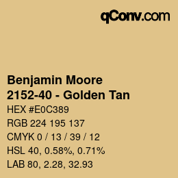 Farbcode: Benjamin Moore - 2152-40 - Golden Tan | qconv.com