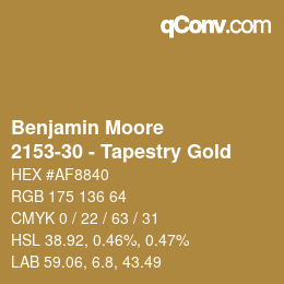 Color code: Benjamin Moore - 2153-30 - Tapestry Gold | qconv.com