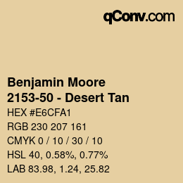 Farbcode: Benjamin Moore - 2153-50 - Desert Tan | qconv.com