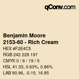 Color code: Benjamin Moore - 2153-60 - Rich Cream | qconv.com
