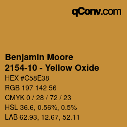 Color code: Benjamin Moore - 2154-10 - Yellow Oxide | qconv.com