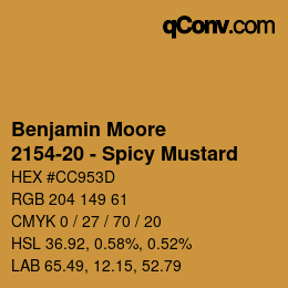 Color code: Benjamin Moore - 2154-20 - Spicy Mustard | qconv.com