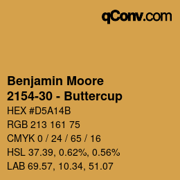 Code couleur: Benjamin Moore - 2154-30 - Buttercup | qconv.com