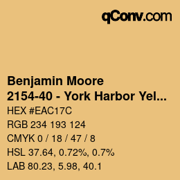 Farbcode: Benjamin Moore - 2154-40 - York Harbor Yellow | qconv.com