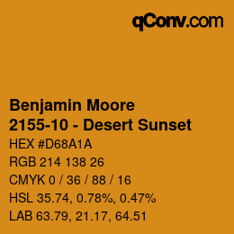 Color code: Benjamin Moore - 2155-10 - Desert Sunset | qconv.com