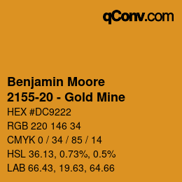 Color code: Benjamin Moore - 2155-20 - Gold Mine | qconv.com