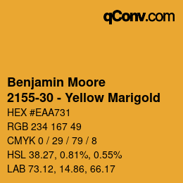 Code couleur: Benjamin Moore - 2155-30 - Yellow Marigold | qconv.com