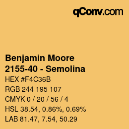 Color code: Benjamin Moore - 2155-40 - Semolina | qconv.com