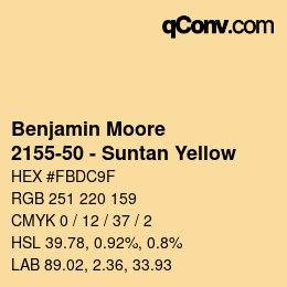 Código de color: Benjamin Moore - 2155-50 - Suntan Yellow | qconv.com