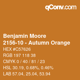 Color code: Benjamin Moore - 2156-10 - Autumn Orange | qconv.com