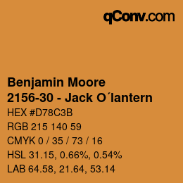 Farbcode: Benjamin Moore - 2156-30 - Jack O´lantern | qconv.com