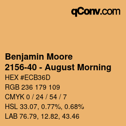 Color code: Benjamin Moore - 2156-40 - August Morning | qconv.com