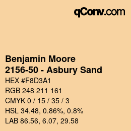 Código de color: Benjamin Moore - 2156-50 - Asbury Sand | qconv.com