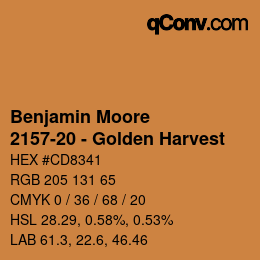 Code couleur: Benjamin Moore - 2157-20 - Golden Harvest | qconv.com