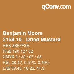 Color code: Benjamin Moore - 2158-10 - Dried Mustard | qconv.com