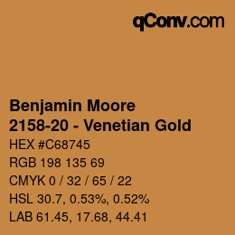 Code couleur: Benjamin Moore - 2158-20 - Venetian Gold | qconv.com