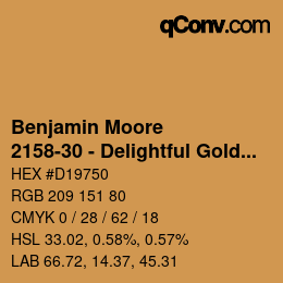 Code couleur: Benjamin Moore - 2158-30 - Delightful Golden | qconv.com