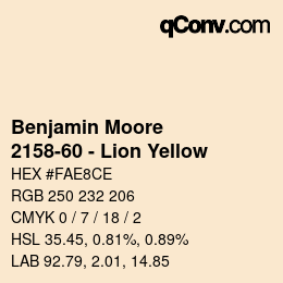 Color code: Benjamin Moore - 2158-60 - Lion Yellow | qconv.com