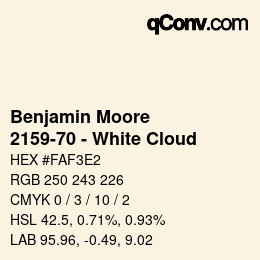 Farbcode: Benjamin Moore - 2159-70 - White Cloud | qconv.com