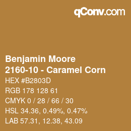 Farbcode: Benjamin Moore - 2160-10 - Caramel Corn | qconv.com