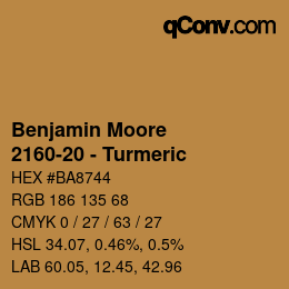 Color code: Benjamin Moore - 2160-20 - Turmeric | qconv.com