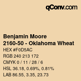 Code couleur: Benjamin Moore - 2160-50 - Oklahoma Wheat | qconv.com