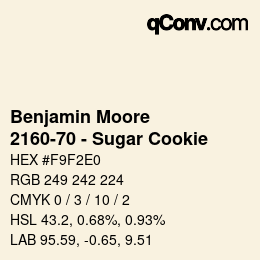Color code: Benjamin Moore - 2160-70 - Sugar Cookie | qconv.com
