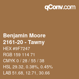 Color code: Benjamin Moore - 2161-20 - Tawny | qconv.com