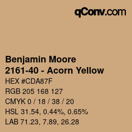 Code couleur: Benjamin Moore - 2161-40 - Acorn Yellow | qconv.com