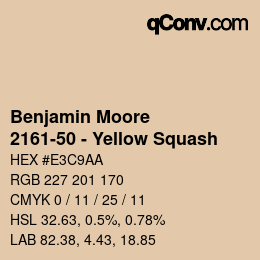 Código de color: Benjamin Moore - 2161-50 - Yellow Squash | qconv.com