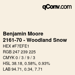 Código de color: Benjamin Moore - 2161-70 - Woodland Snow | qconv.com