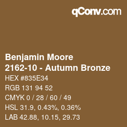 Color code: Benjamin Moore - 2162-10 - Autumn Bronze | qconv.com