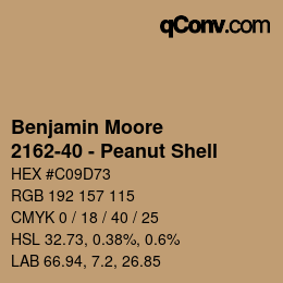Color code: Benjamin Moore - 2162-40 - Peanut Shell | qconv.com
