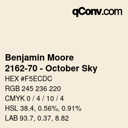 Code couleur: Benjamin Moore - 2162-70 - October Sky | qconv.com
