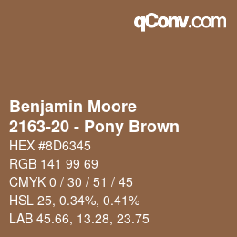 Color code: Benjamin Moore - 2163-20 - Pony Brown | qconv.com