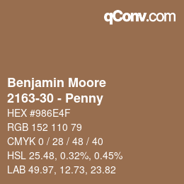 Color code: Benjamin Moore - 2163-30 - Penny | qconv.com