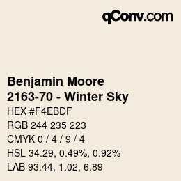 Color code: Benjamin Moore - 2163-70 - Winter Sky | qconv.com