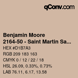 カラーコード: Benjamin Moore - 2164-50 - Saint Martin Sand | qconv.com