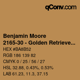 カラーコード: Benjamin Moore - 2165-30 - Golden Retriever | qconv.com