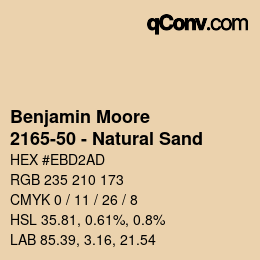 Color code: Benjamin Moore - 2165-50 - Natural Sand | qconv.com
