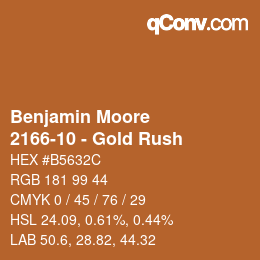 Code couleur: Benjamin Moore - 2166-10 - Gold Rush | qconv.com